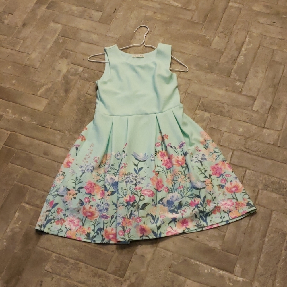 Blue floral dress for girls
